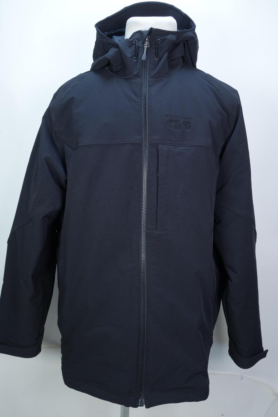 Mountain Hardwear Ski Jacket Mens XL Black Hooded Insulated Softshell OM4277
